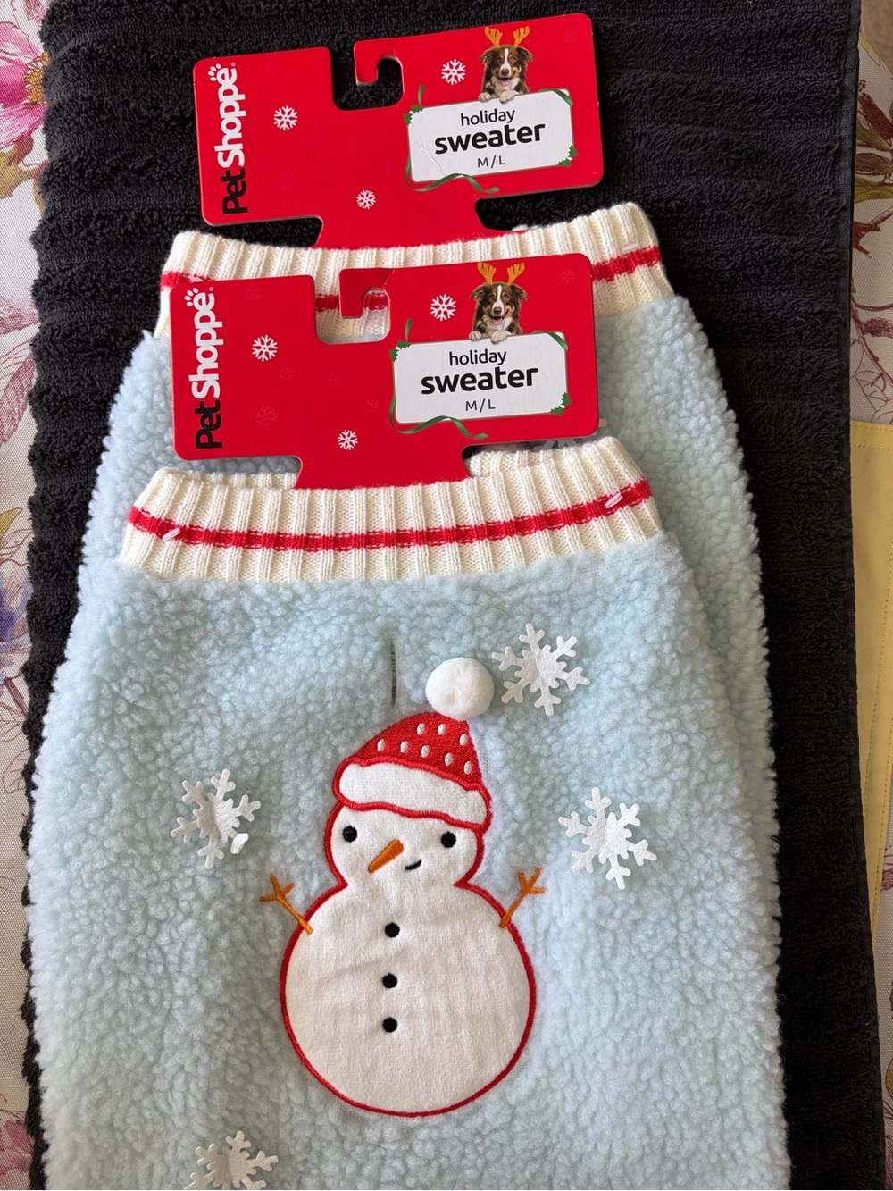 Dog Holiday Sweaters with Snowman and Snowflakes (2)